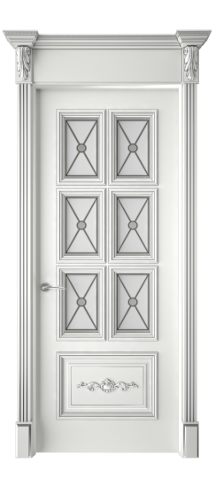 Багет 10.1 ДО | Белая эмаль патина серебро