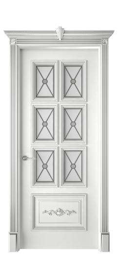 Багет 10.1 ДО | Белая эмаль патина серебро