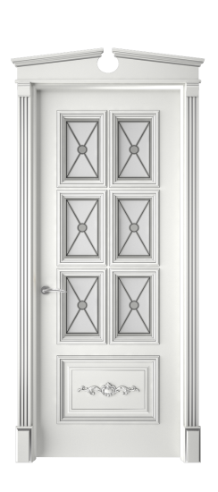 Багет 10.1 ДО | Белая эмаль патина серебро