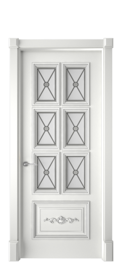 Багет 10.1 ДО | Белая эмаль патина серебро