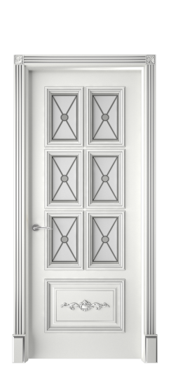 Багет 10.1 ДО | Белая эмаль патина серебро