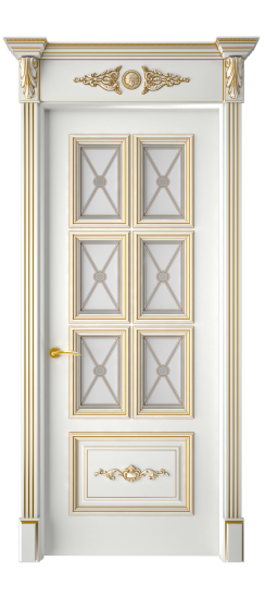 Багет 10.1 ДО | Белая эмаль патина золото