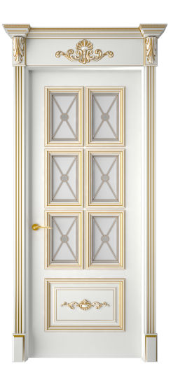 Багет 10.1 ДО | Белая эмаль патина золото