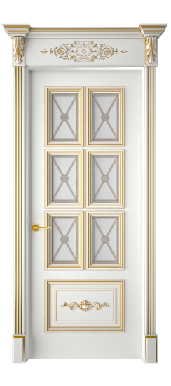 Багет 10.1 ДО | Белая эмаль патина золото