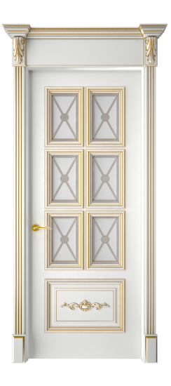 Багет 10.1 ДО | Белая эмаль патина золото