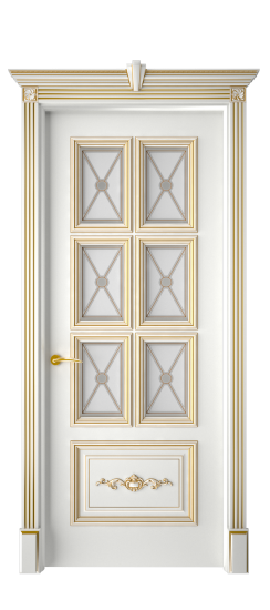 Багет 10.1 ДО | Белая эмаль патина золото