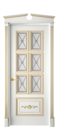 Багет 10.1 ДО | Белая эмаль патина золото