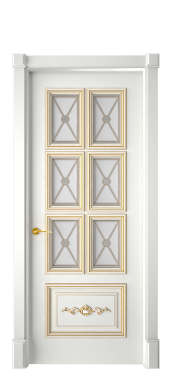 Багет 10.1 ДО | Белая эмаль патина золото