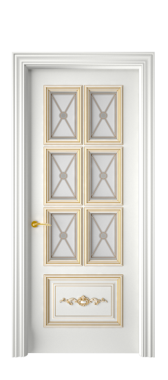 Багет 10.1 ДО | Белая эмаль патина золото