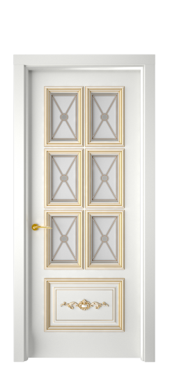 Багет 10.1 ДО | Белая эмаль патина золото