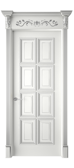 Багет 10 ДГ | Белая эмаль патина серебро