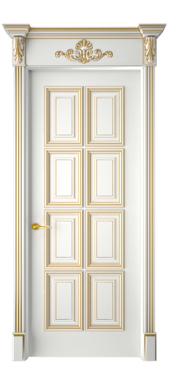 Багет 10 ДГ | Белая эмаль патина золото