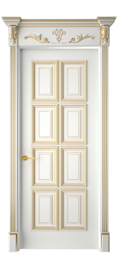 Багет 10 ДГ | Белая эмаль патина золото