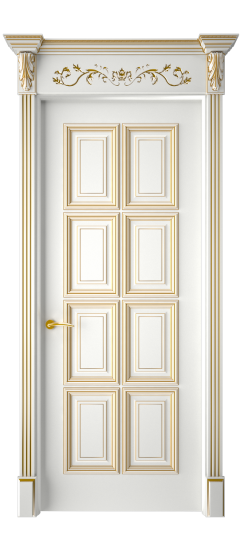 Багет 10 ДГ | Белая эмаль патина золото