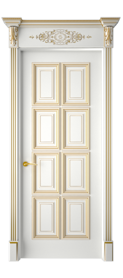 Багет 10 ДГ | Белая эмаль патина золото