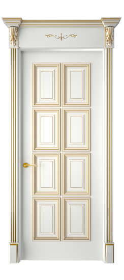 Багет 10 ДГ | Белая эмаль патина золото