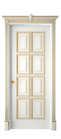 Багет 10 ДГ | Белая эмаль патина золото