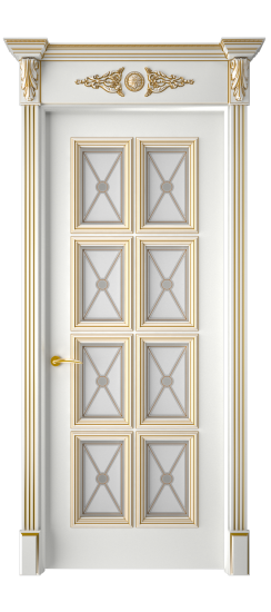 Багет 10 ДО | Белая эмаль патина золото