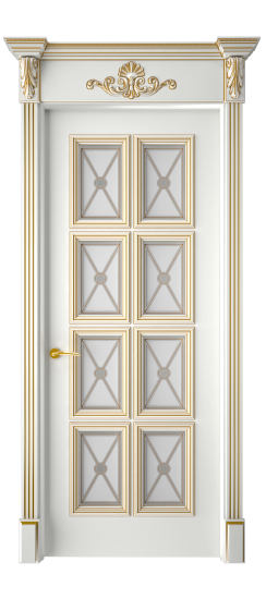 Багет 10 ДО | Белая эмаль патина золото