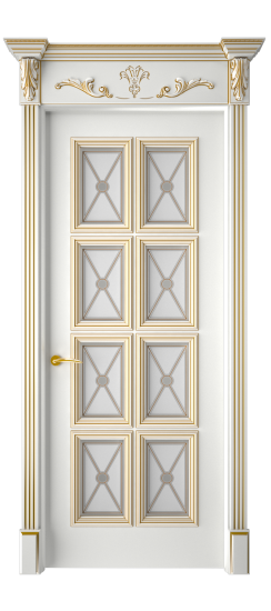 Багет 10 ДО | Белая эмаль патина золото