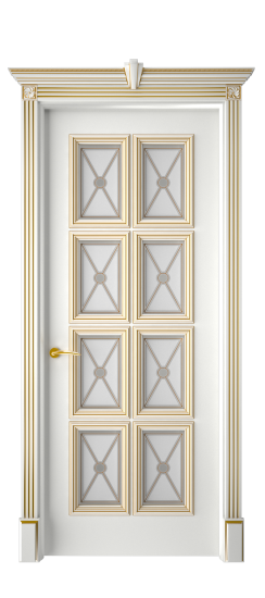 Багет 10 ДО | Белая эмаль патина золото