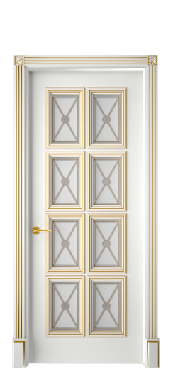 Багет 10 ДО | Белая эмаль патина золото