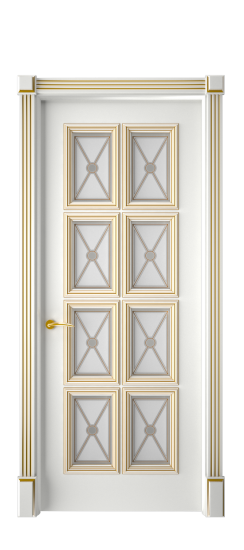 Багет 10 ДО | Белая эмаль патина золото