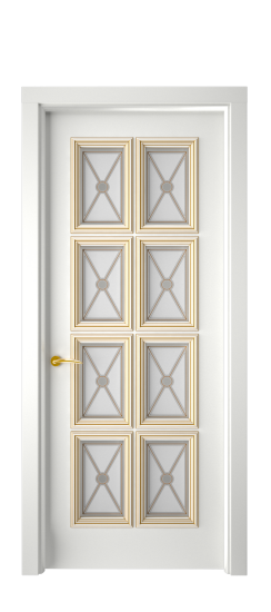 Багет 10 ДО | Белая эмаль патина золото