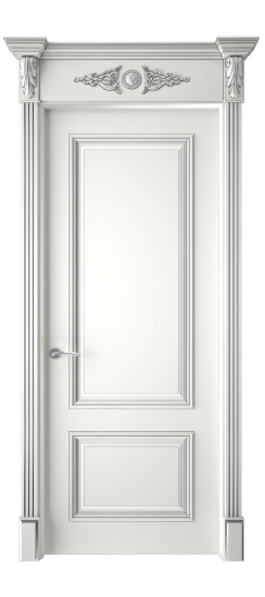 Багет 12 ДГ | Белая эмаль патина серебро