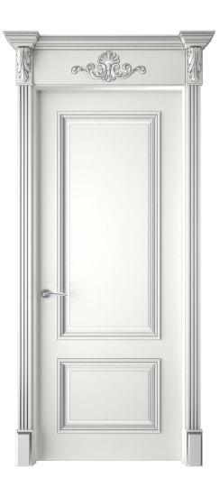 Багет 12 ДГ | Белая эмаль патина серебро