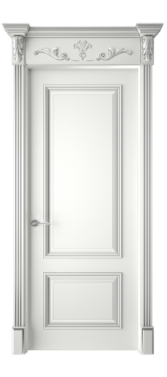 Багет 12 ДГ | Белая эмаль патина серебро