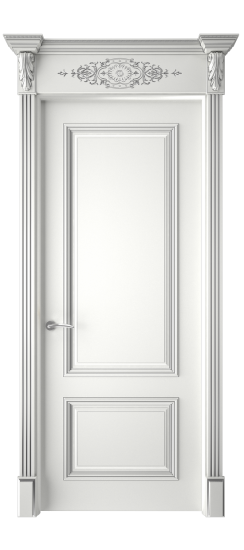 Багет 12 ДГ | Белая эмаль патина серебро