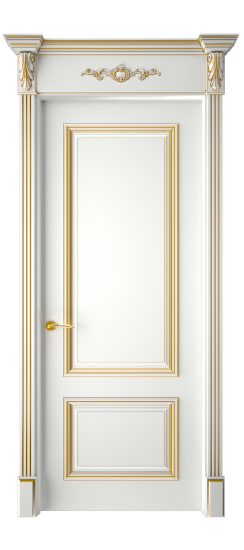 Багет 12 ДГ | Белая эмаль патина золото