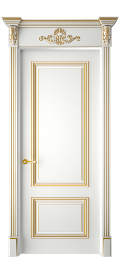 Багет 12 ДГ | Белая эмаль патина золото