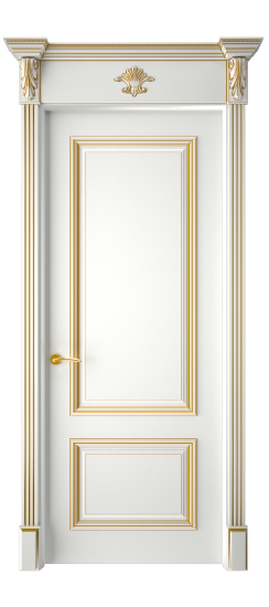 Багет 12 ДГ | Белая эмаль патина золото