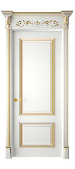 Багет 12 ДГ | Белая эмаль патина золото