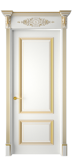 Багет 12 ДГ | Белая эмаль патина золото