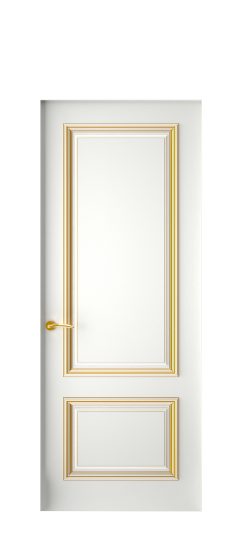 Багет 12 ДГ | Белая эмаль патина золото