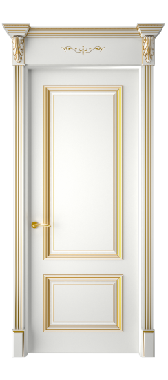 Багет 12 ДГ | Белая эмаль патина золото