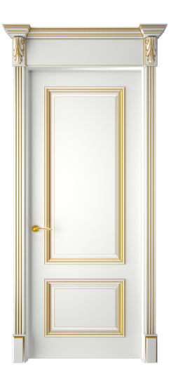 Багет 12 ДГ | Белая эмаль патина золото