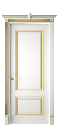 Багет 12 ДГ | Белая эмаль патина золото