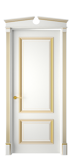 Багет 12 ДГ | Белая эмаль патина золото