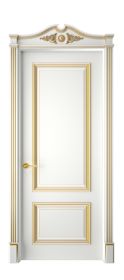 Багет 12 ДГ | Белая эмаль патина золото