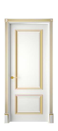 Багет 12 ДГ | Белая эмаль патина золото