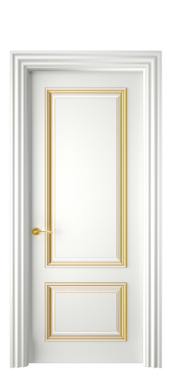 Багет 12 ДГ | Белая эмаль патина золото