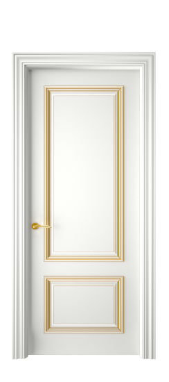 Багет 12 ДГ | Белая эмаль патина золото