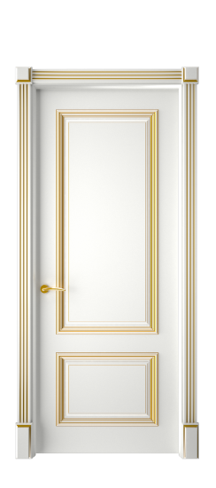 Багет 12 ДГ | Белая эмаль патина золото