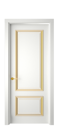 Багет 12 ДГ | Белая эмаль патина золото