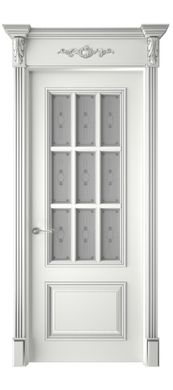 Багет 12 ДО | Белая эмаль патина серебро