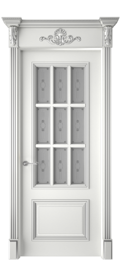 Багет 12 ДО | Белая эмаль патина серебро